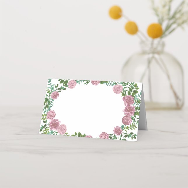Carte De Placement Roses roses Jardin Printemps Mariage (Devant)