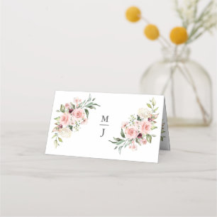Carte De Placement Roses roses romantiques Dusty Rose Mariage Place C