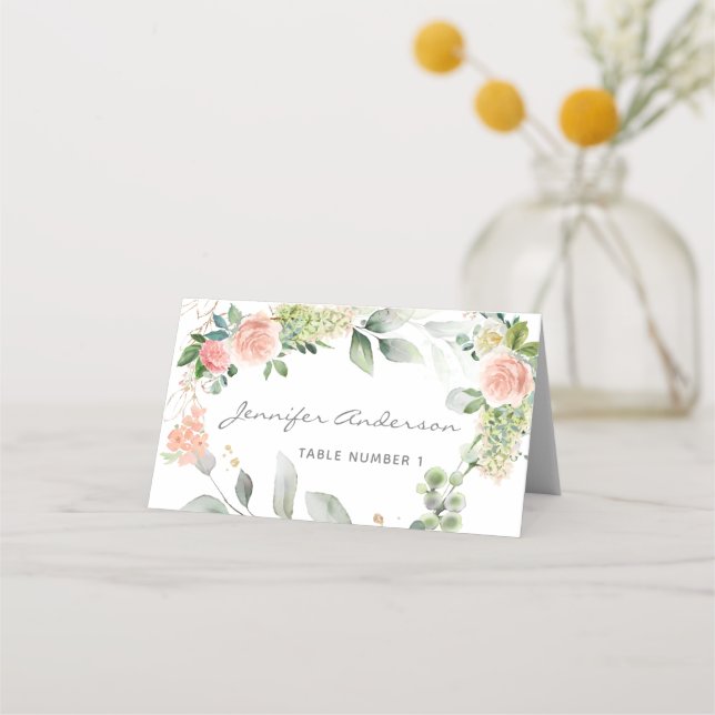 Carte De Placement Roses Roses Roses Roses Roses Roses Fille Baptême  (Devant)