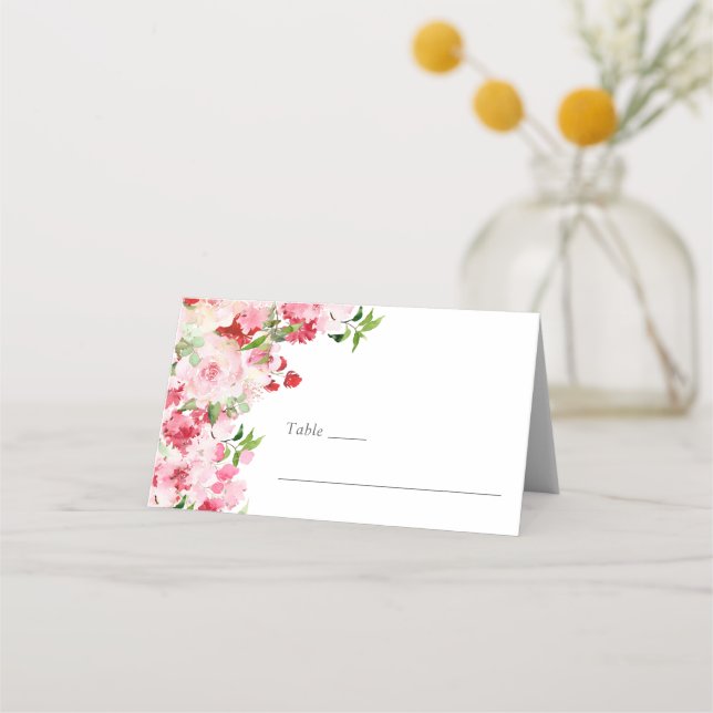 Carte De Placement Roses roses rouges (Devant)
