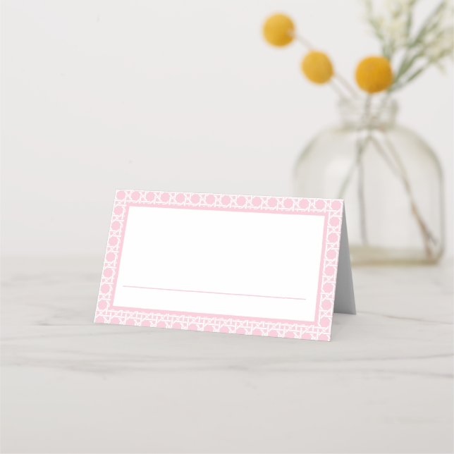 Carte De Placement Rotin rose et blanc de Palm Beach (Devant)