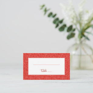 Carte De Placement Rouge Élégant Tourbillonnant