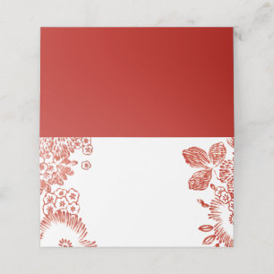 Carte De Placement Rouge Floral Portugal Céramique MARIAGE