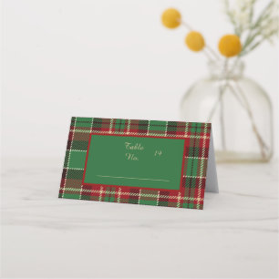 Carte De Placement rouge vert noir écossais celtique tartan mariage