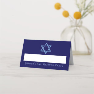 Carte De Placement Royal Blue Bar Mitzvah Party Star de David