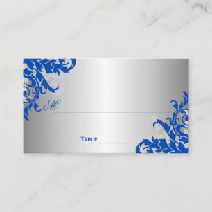 Carte De Placement Royal Blue et Argent Flourdissant