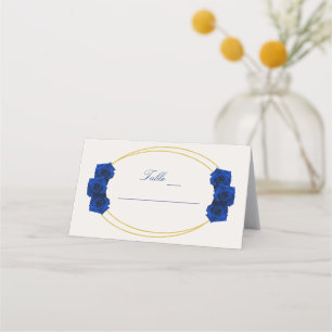 Carte De Placement Royal Blue et Gold Geometry Quinceañera