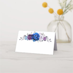 Carte De Placement Royal Blue Purple Marine Lilac Blooms Mariage