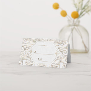 Carte De Placement Royal White Gold Great Gatsby Mariage