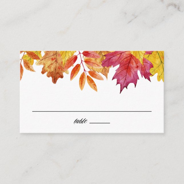 Carte De Placement Russe chute Feuille Garland Mariage d'automne (Devant)