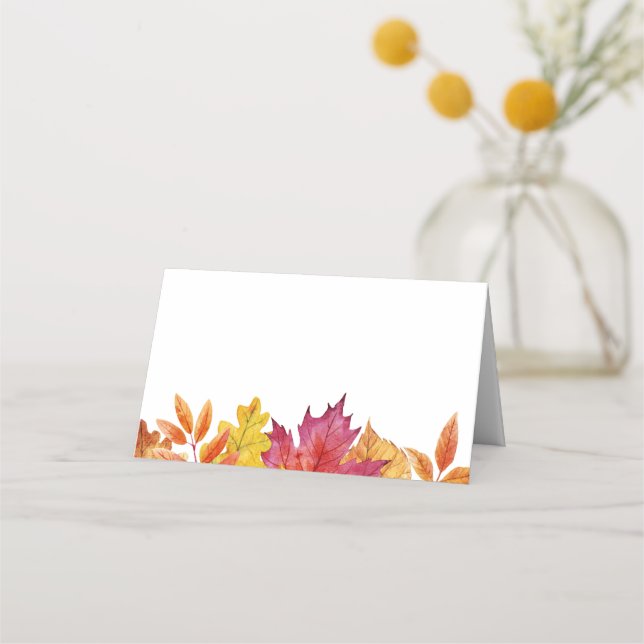 Carte De Placement Russe chute Feuille Garland Mariage d'automne (Devant)