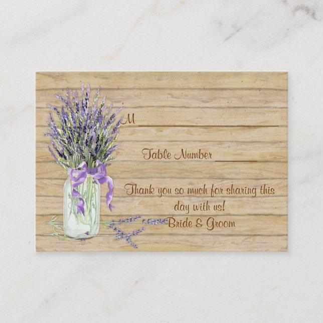Carte De Placement Russe Country Mason Jar French Lavender Bouquet (Devant)