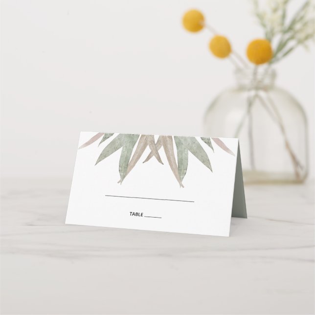 Carte De Placement Russe Eucalyptus Feuille Mariage Carte Place (Devant)