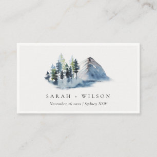 Carte De Placement Russe Green Blue Pine Woods Mariage de montagne