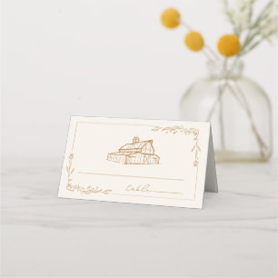 Carte De Placement Rustic Barn Goldenrod Mariage de automne agricole