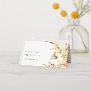 Carte De Placement Rustic Fall Citrouille Arc feuillus Mariage floral