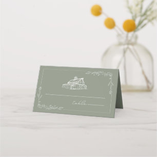 Carte De Placement Rustic Grange Green Mariage Carte Place