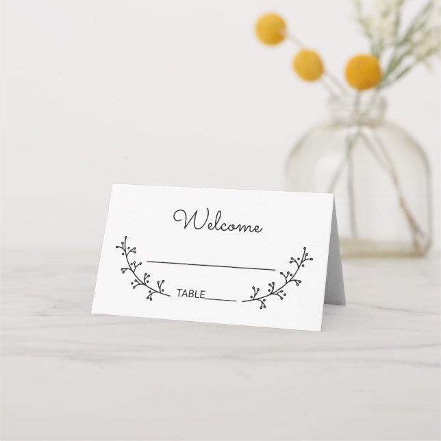 Carte De Placement Rustic Laurels Mariage (Devant)