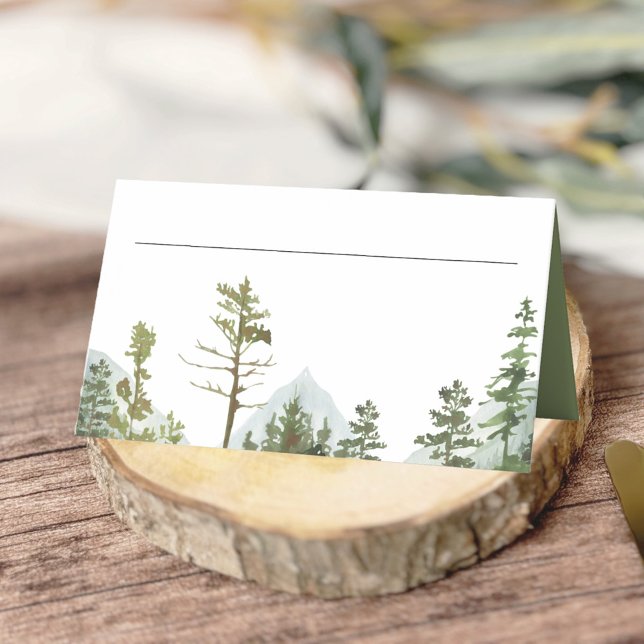 Carte De Placement Rustic Mountain Forest Trees Mariage (Créateur téléchargé)