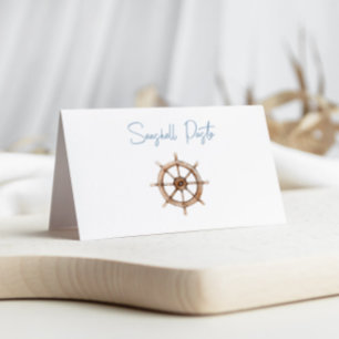 Carte De Placement Rustic Ship Wheel Étiquette alimentaire