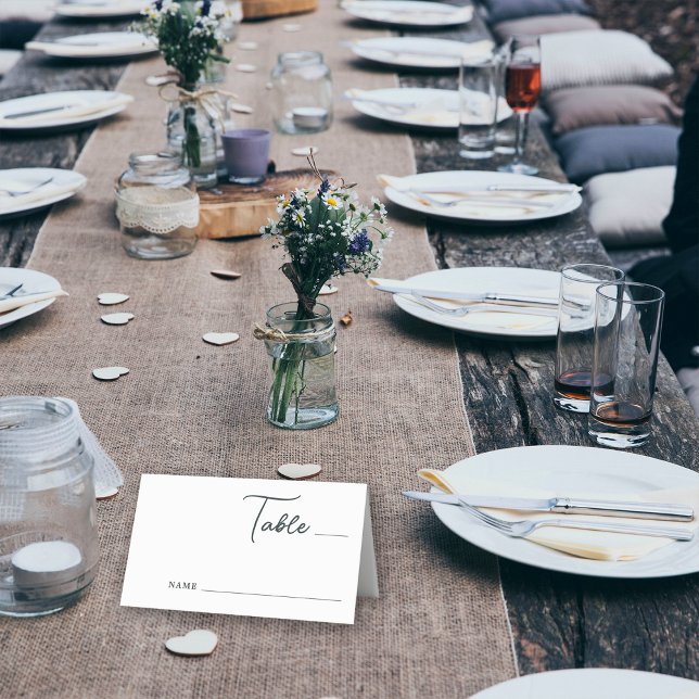 Carte De Placement Rustic Simple Mountains Pine Tree Mariage forestie (Créateur téléchargé)