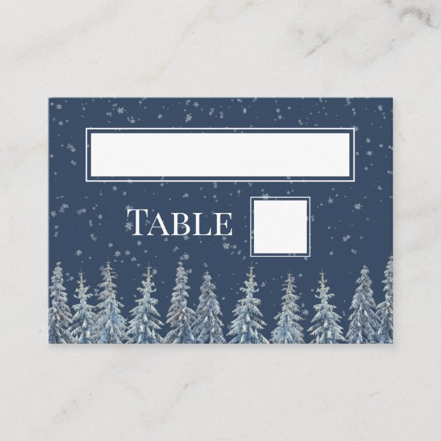 Carte De Placement Rustic Winter Forest Wedding Place Setting Cards (Devant)