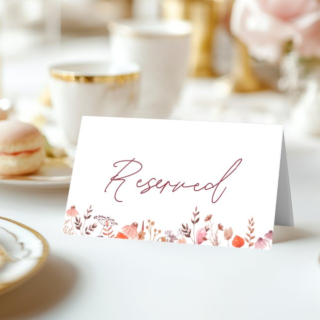 Carte De Placement Rustique Boho Chic Fleur sauvage Mariage Réservé (Créateur téléchargé)