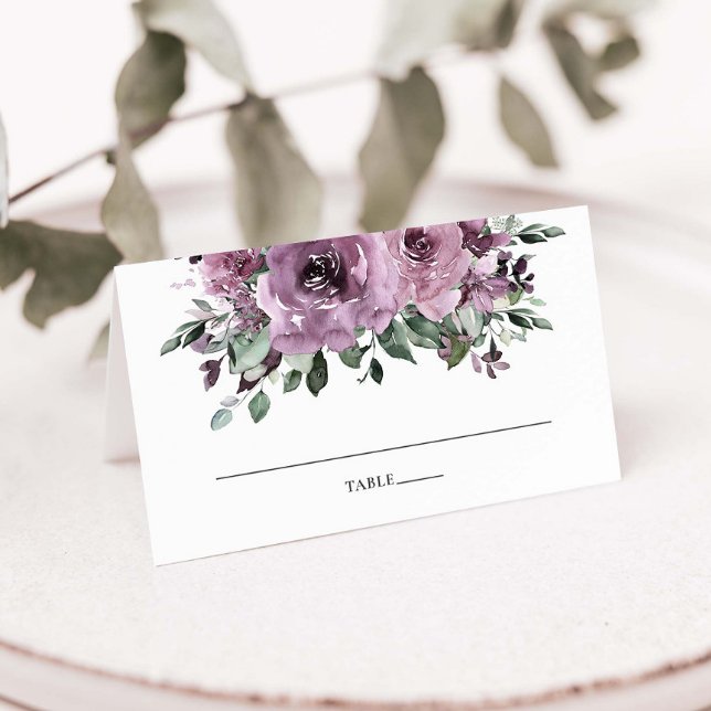 Carte De Placement Rustique Mauve Plum Lilac Purple FlorMariage (Créateur téléchargé)