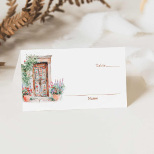 Carte De Placement Rustique Mexique Mariage en terre cuite plié