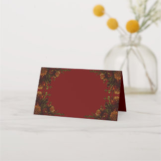 Carte De Placement Rustique Orange Red Fall Élégant Mariage gothique