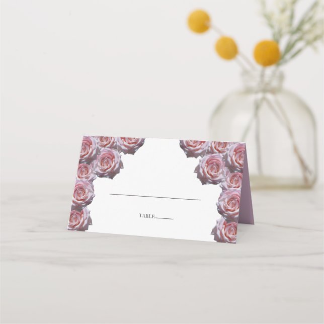 Carte De Placement Rustique Rose rose clair Mariage Carte Place (Devant)