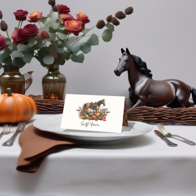 Carte De Placement Rustique Western Pleasastique Horse Thanksgiving (Enjoy this Rustic Western Thanksgiving Horse design! Customize with your favorite event!)