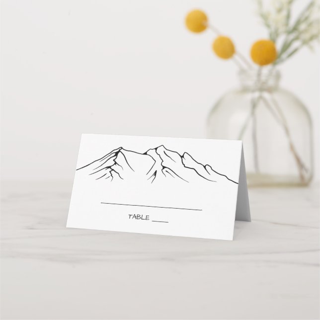 Carte De Placement Rustique Woodsy Mountain | Mariage blanc (Devant)