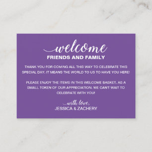Carte De Placement Sac cadeau de bienvenue pour Mariage violet blanc