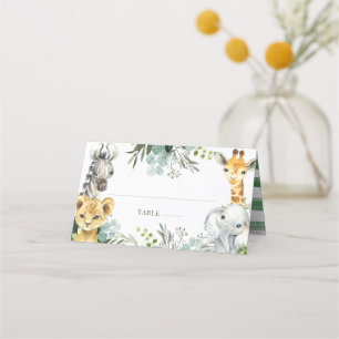Carte De Placement Safari Animaux Oh Baby Green Jungle Baby shower