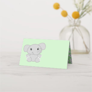 Carte De Placement Safari Baby shower éléphant