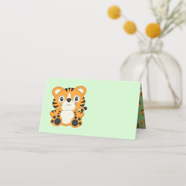Carte De Placement Safari Baby shower tigre (Devant)