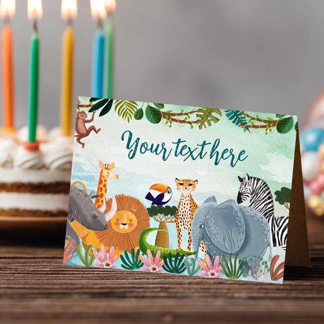 Carte De Placement Safari jungle animal Birthday Food Tent  (Créateur téléchargé)