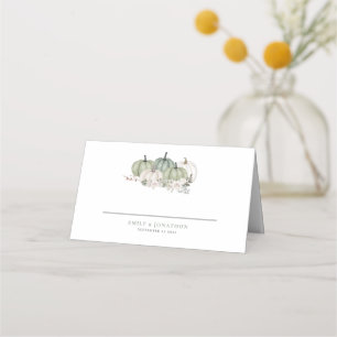 Carte De Placement Sage Citrouille Automne Florals Noms Date Mariage