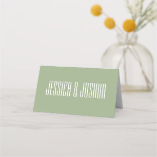 Carte De Placement Sage Green Bold Élégant Mariage simple