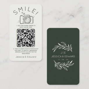 Carte De Placement Sage Green Cream Photos mémorables Qr Code mariage
