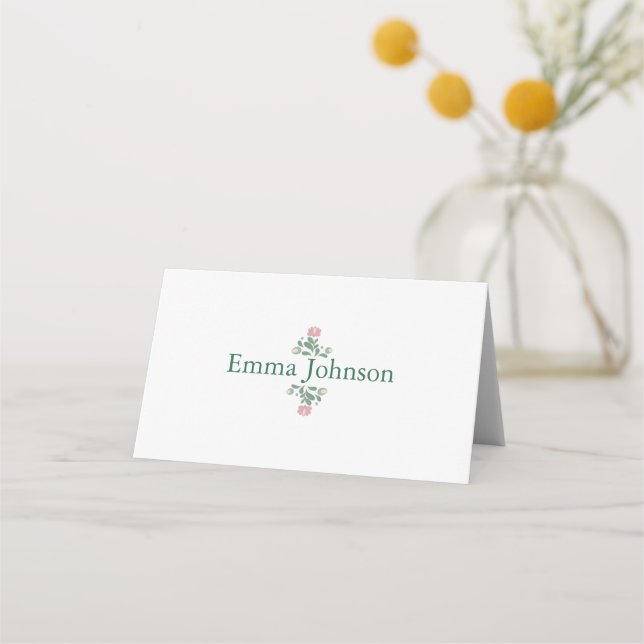 Carte De Placement Sage Green Wildflower Folk Wedding (Devant)