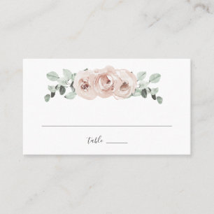 Carte De Placement Sage Greenery rose Dusty Rose Floral Mariage