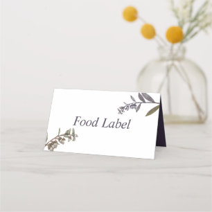 Carte De Placement Sage & Mauve, Botanique Étiquette alimentaire Ma