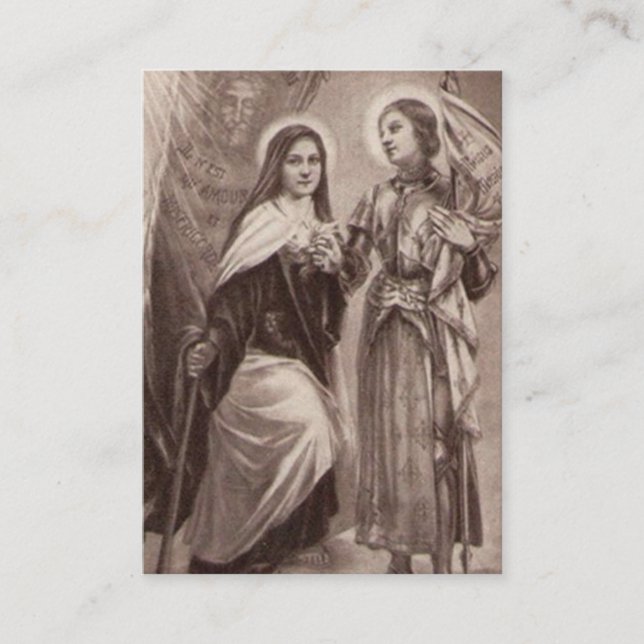 Carte De Placement Saint Thérèse de Lisieux Joan d'Arc Saints catholi (Devant)