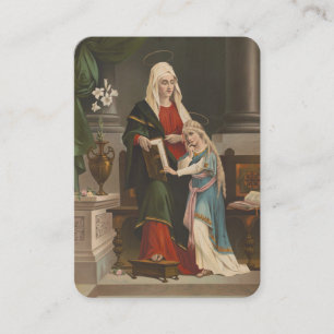 Carte De Placement Sainte Anne avec la Sainte Vierge Marie Prière cat