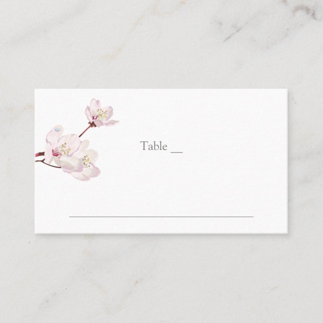 Carte De Placement Sakura japonais traditionnel à fleurs de cerisier  (Devant)