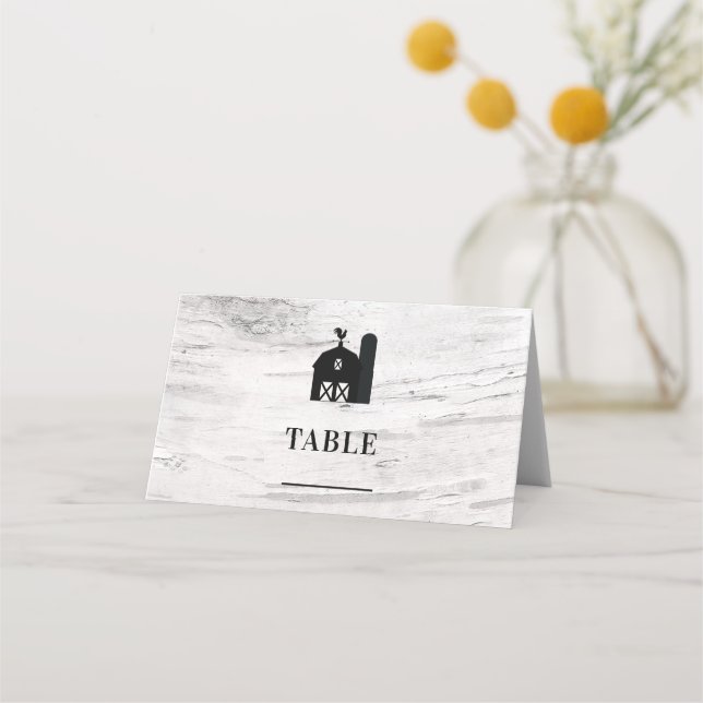 Carte De Placement Saules Blancs Rustique Maison de Campagne Cerf Boi (Devant)