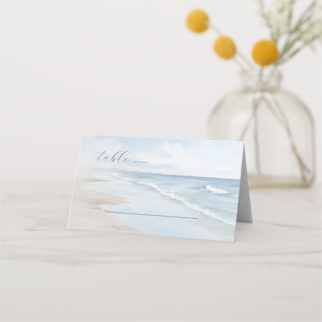 Carte De Placement Scène de plage bleue calme (Devant)