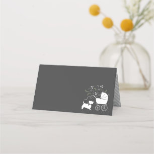 Carte De Placement Scotty Dog Baby shower